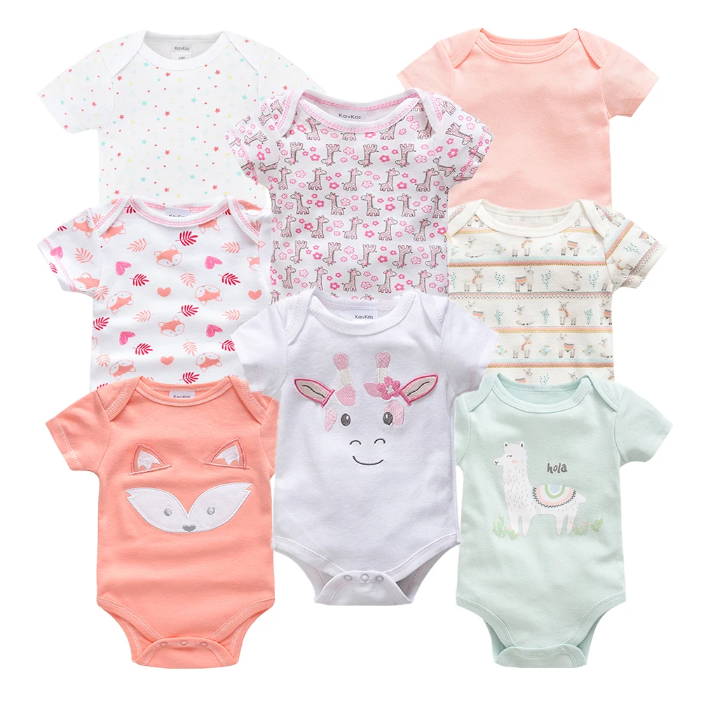 8pcs newborn baby bodysuit cute cotton baby girl clothes twins baby girl onesie body infantil ropa bebe cartoon toddler jumpsuit