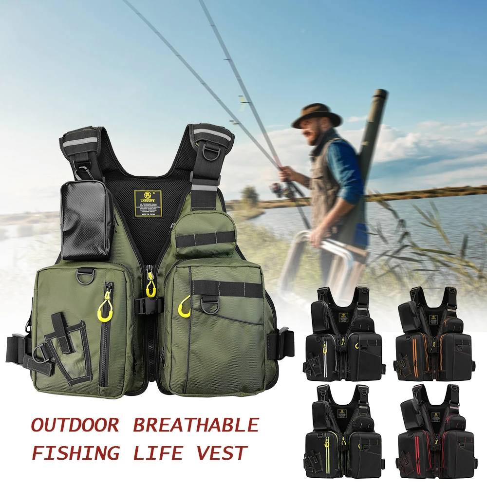 

Fishing Life Jacket Multiple Pockets Floatation Vest Adults Buoyancy Waistcoat