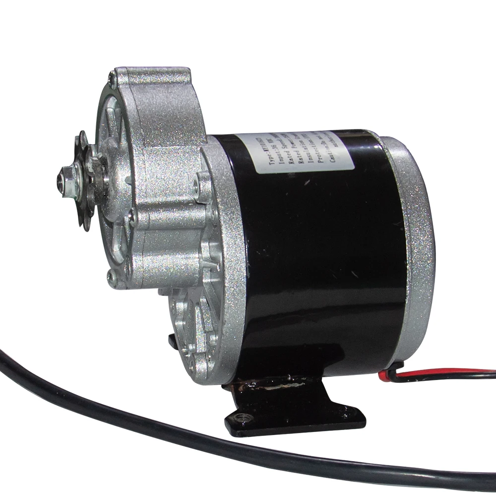 MY1016Z3 DC Scooter Motor 24V 36V Brushed Gear Motor 350W High 380Rpm with Sprocket 9 Teeth Pitch 12.7mm for Electric Bike