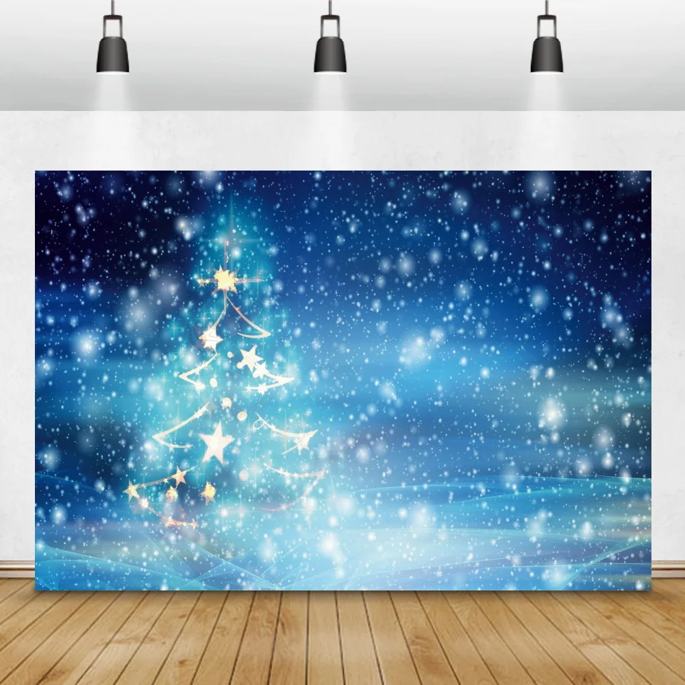 الشتاء سقوط الثلوج عيد الميلاد الصنوبر الغابات صور خلفية ليلة عرض ضوء ديكور التصوير خلفية الأسرة فوتوكورد ملصق