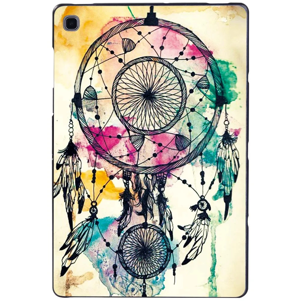 For Samsung Galaxy Tab A 10.1 2019 T510/T515 Ultra-thin Printed Plastic Durable Protective Back Shell Cover+ Free Stylus