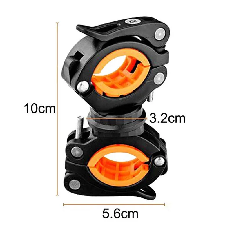 GOBYGO 360 Degree Cycling Clip Clamp Rotation Bike Flashlight Torch Mount LED Head Front Light Holder Clip Bicycle Accessories