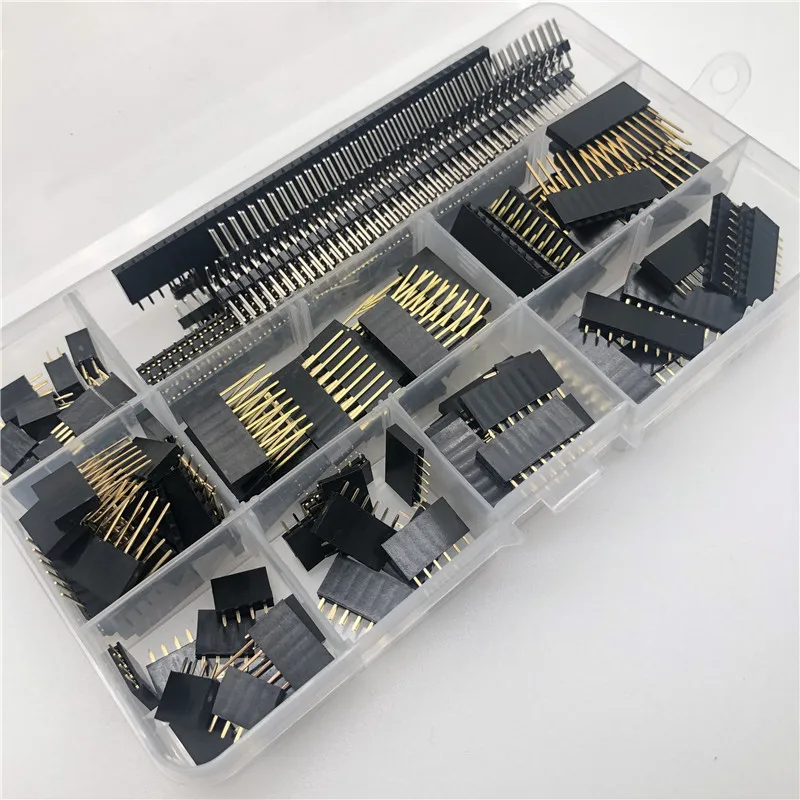 122Pcs 2.54mm Male Female Pin Header Connector Stackable Shield Header Breakaway PCB Board Pin for Arduino Prototype Shield