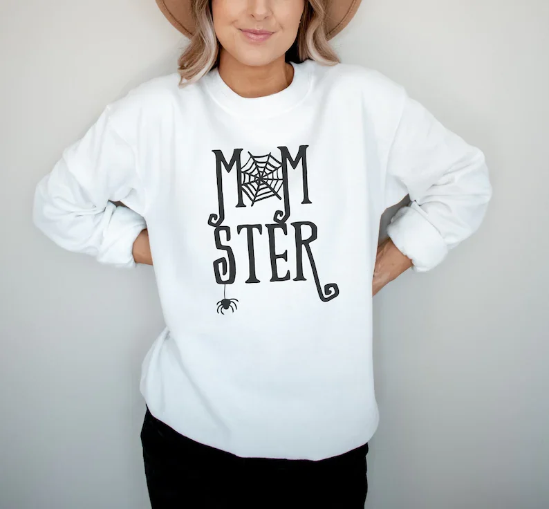 

Momster Halloween Sweatshirt Shirt, Sweater Fall Sweatshirt, Spider Web Sweater Fashion Cotton Sweatshirt Pullover Drop Shipping