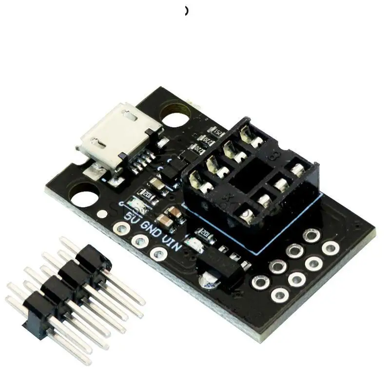 Подключаемая плата разработки ATTINY для ATtiny13A/ATtiny25/ATtiny45/ATtiny85, редактор программирования, разъем питания Micro Usb