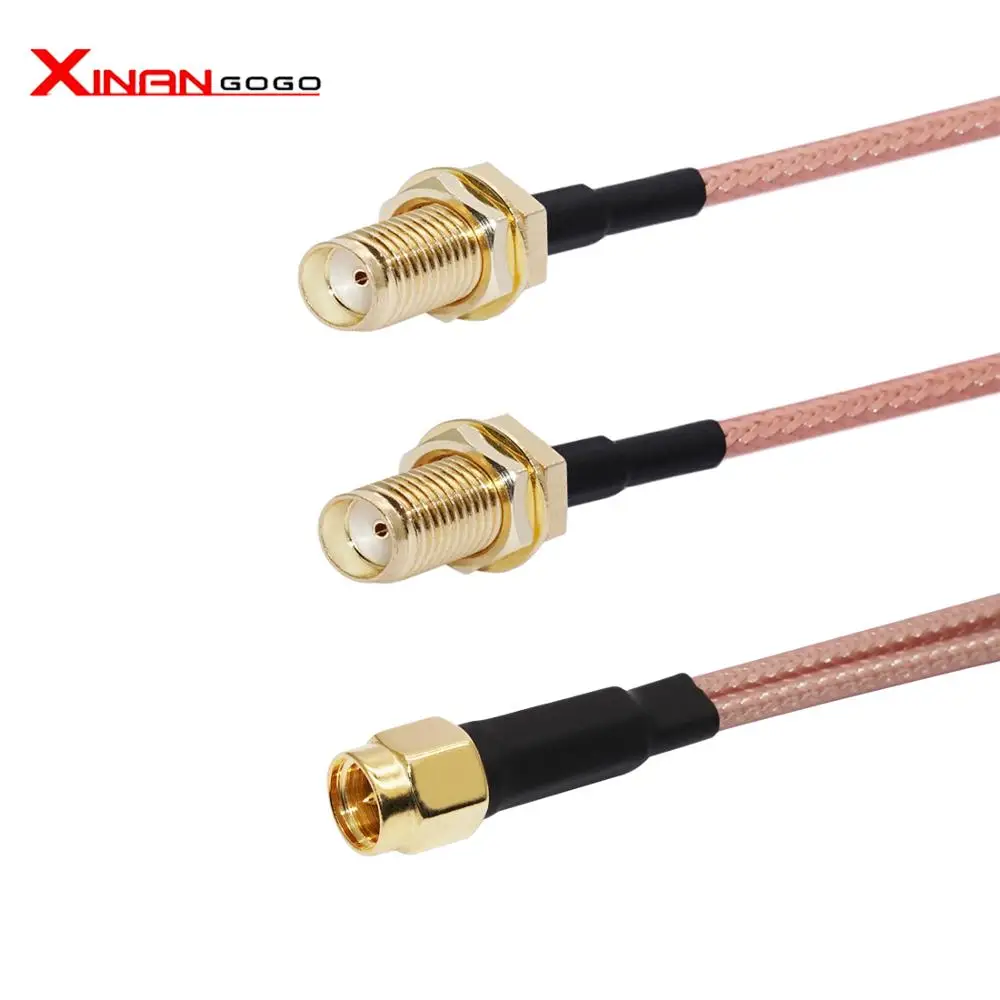 SMA Female to Y Type 2 X SMA Male Connector Splitter Combiner Cable Pigtail 1 to 2 SMA Cable RG 316 15CM