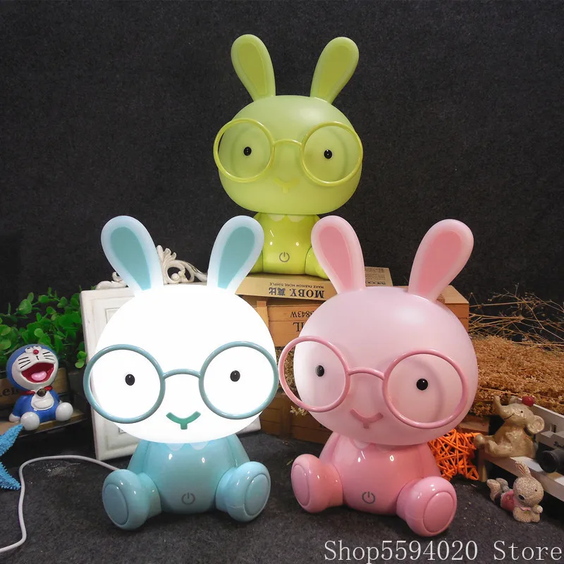 Nordic USB Rabbit Lamp Cartoon Rabbit LED Night Lights Cute Gift for Kids Home Baby Room Bedroom Decor Bedside Lamp Night Lamp
