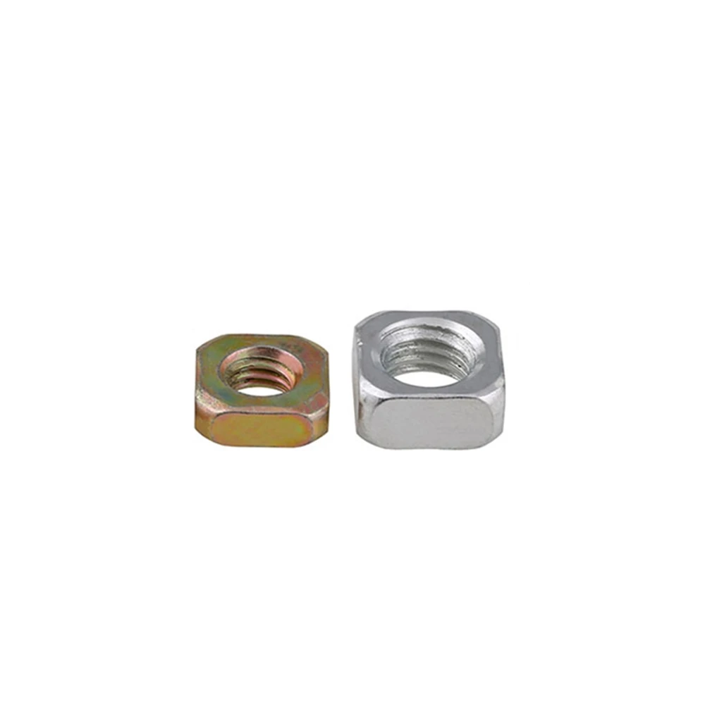 1/5/10/20PCS M3 M4 M5 M6 M8 M10 M12 Carbon Steel Galvanized GB39 Metric Threaded Square Nut Foursquare Quadrate image 3