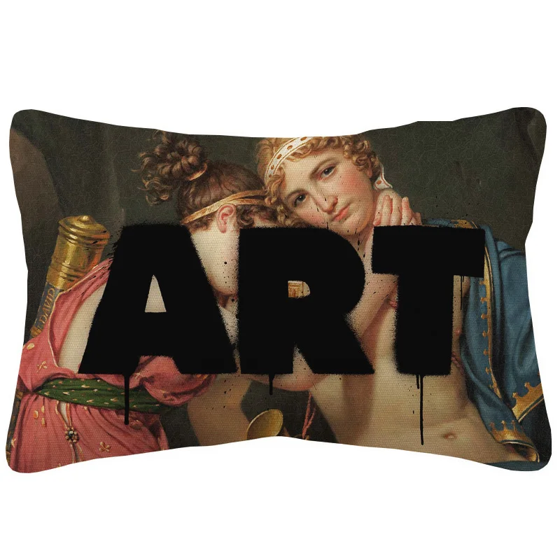 Europe Oil Painting Altered Portrait Art Cushion Cover Nordic Retro Vintage Pillow Case For Sofa Couch Decoration