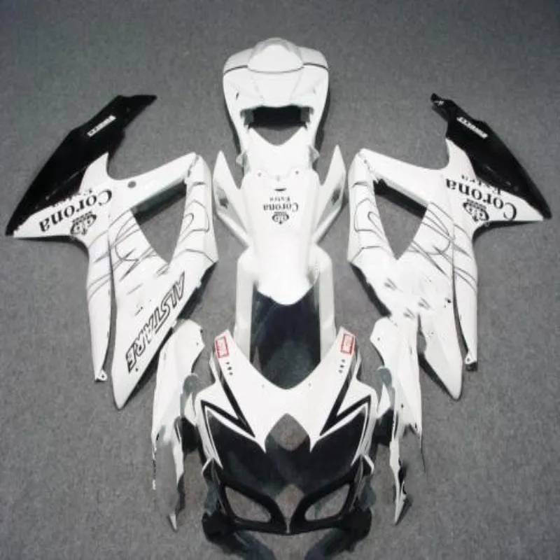 Hey-Fairing Kit ABS Bodywork Fairing Kit for SUZUKI GSX-R 600 750 2008 2009 2010 GSXR 08 09 10 K8 white black Fairing