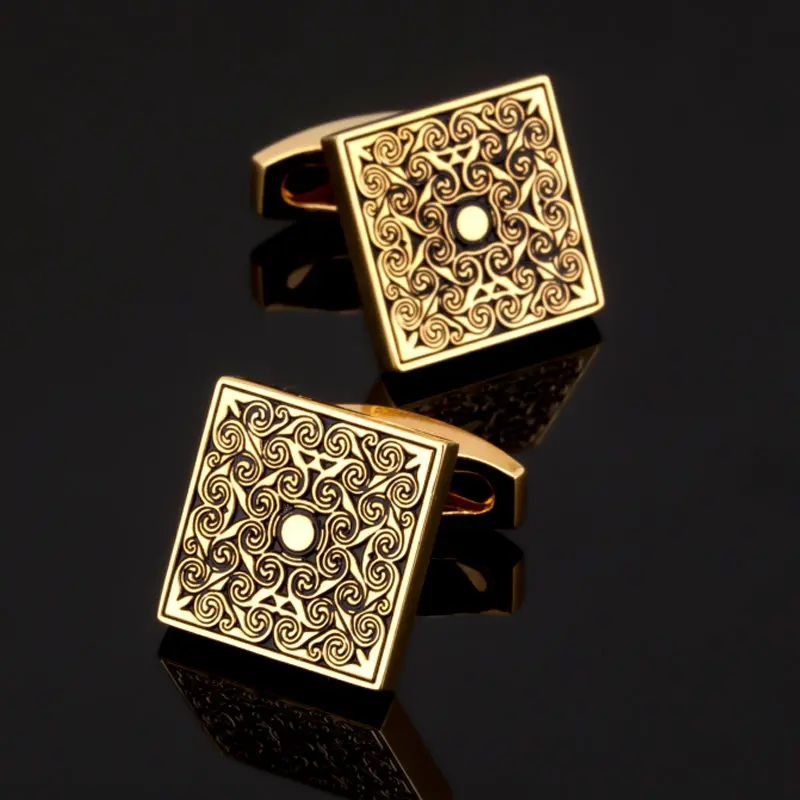 Golden CUFFLINKS NEW dice maple leaf music playing card Golden Dragon Cufflinks men\'s Wedding Shirt badge pin gifts wholesale