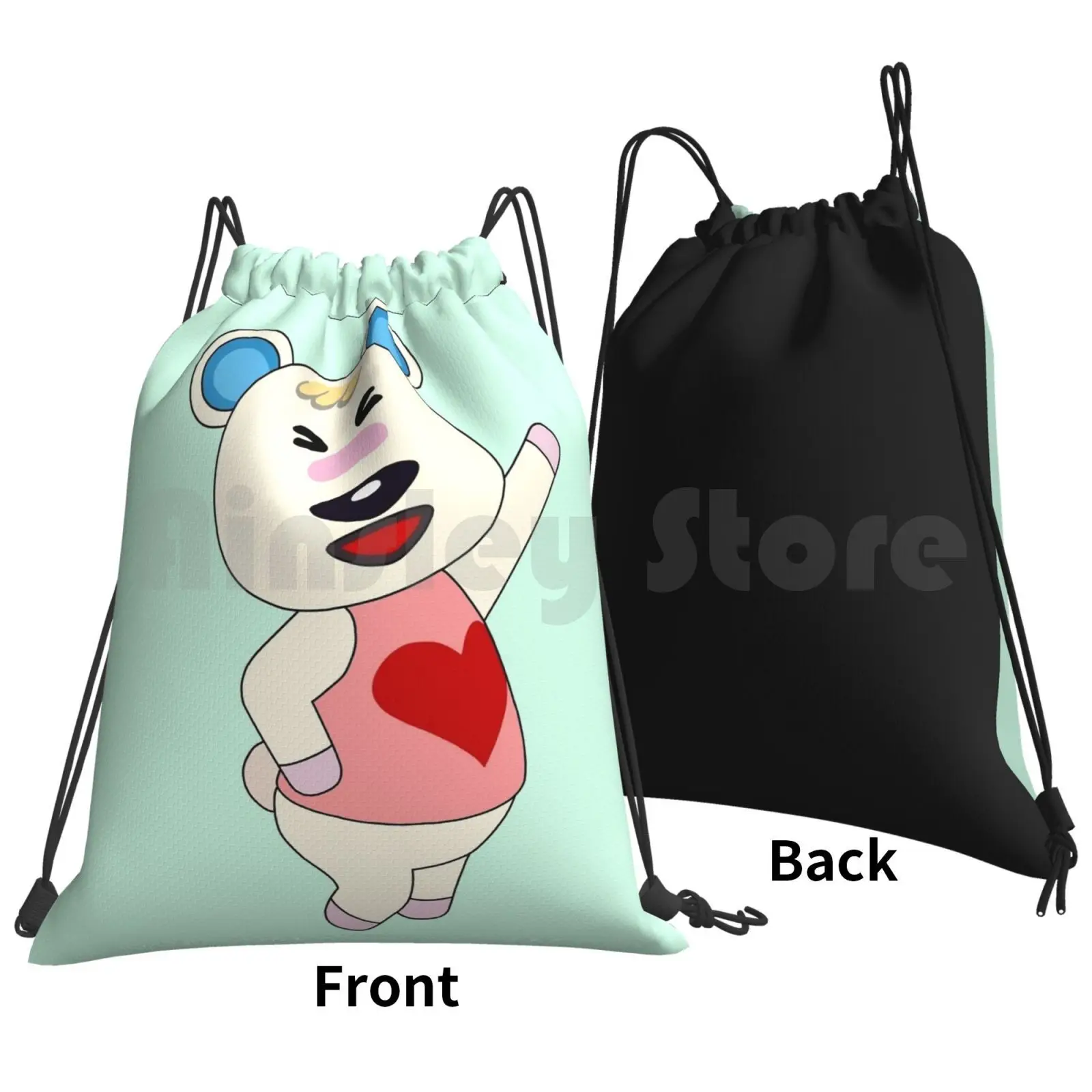 Tutu / Animal Backpack Drawstring Bags Gym Bag Waterproof Dobutsu No Mori Population Growing Wild World City Folk New