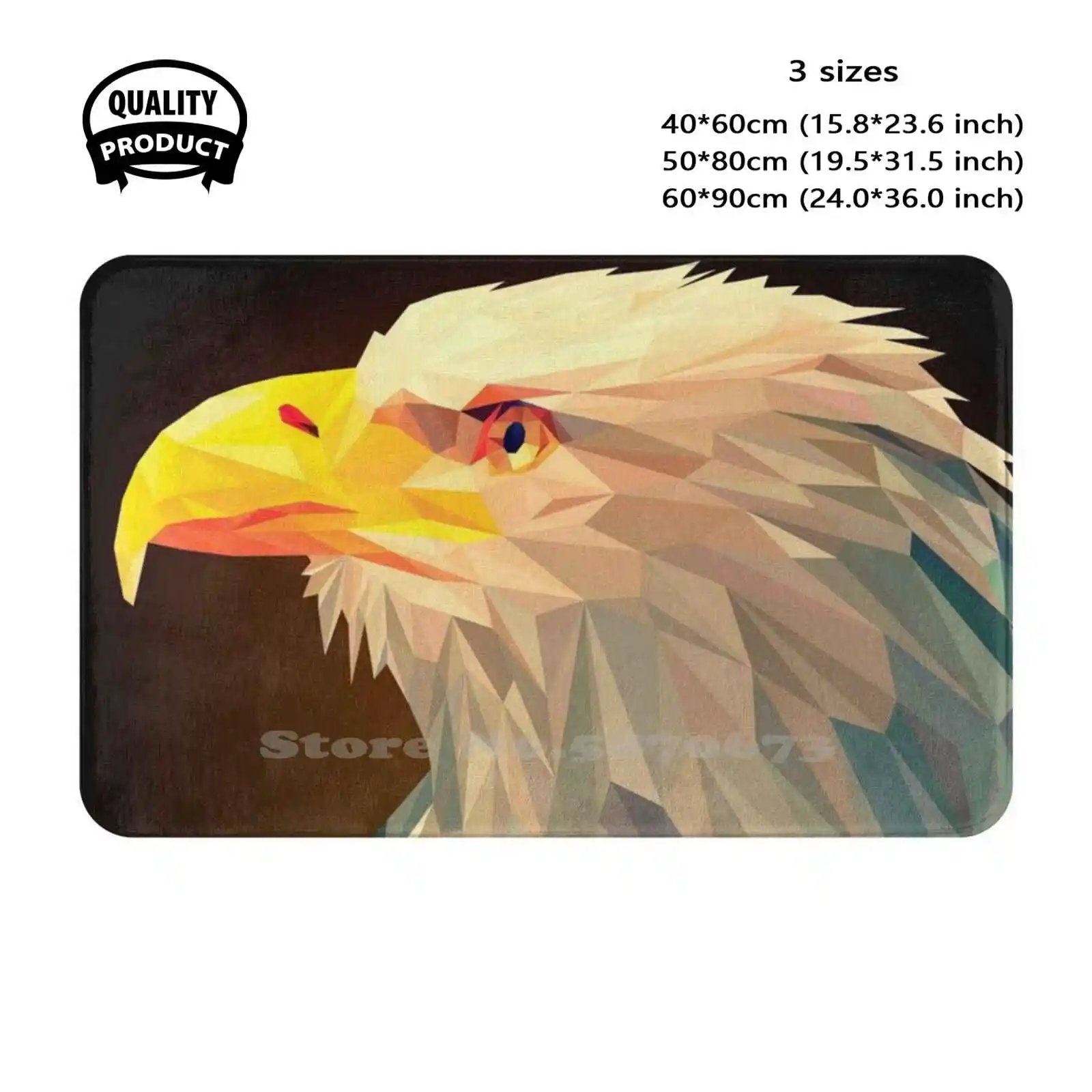 

Мягкий домашний коврик Eagle Poly Art, декоративный коврик для двери, геометрический Абстрактный графический треугольник, низкий поли-векторный синий животный