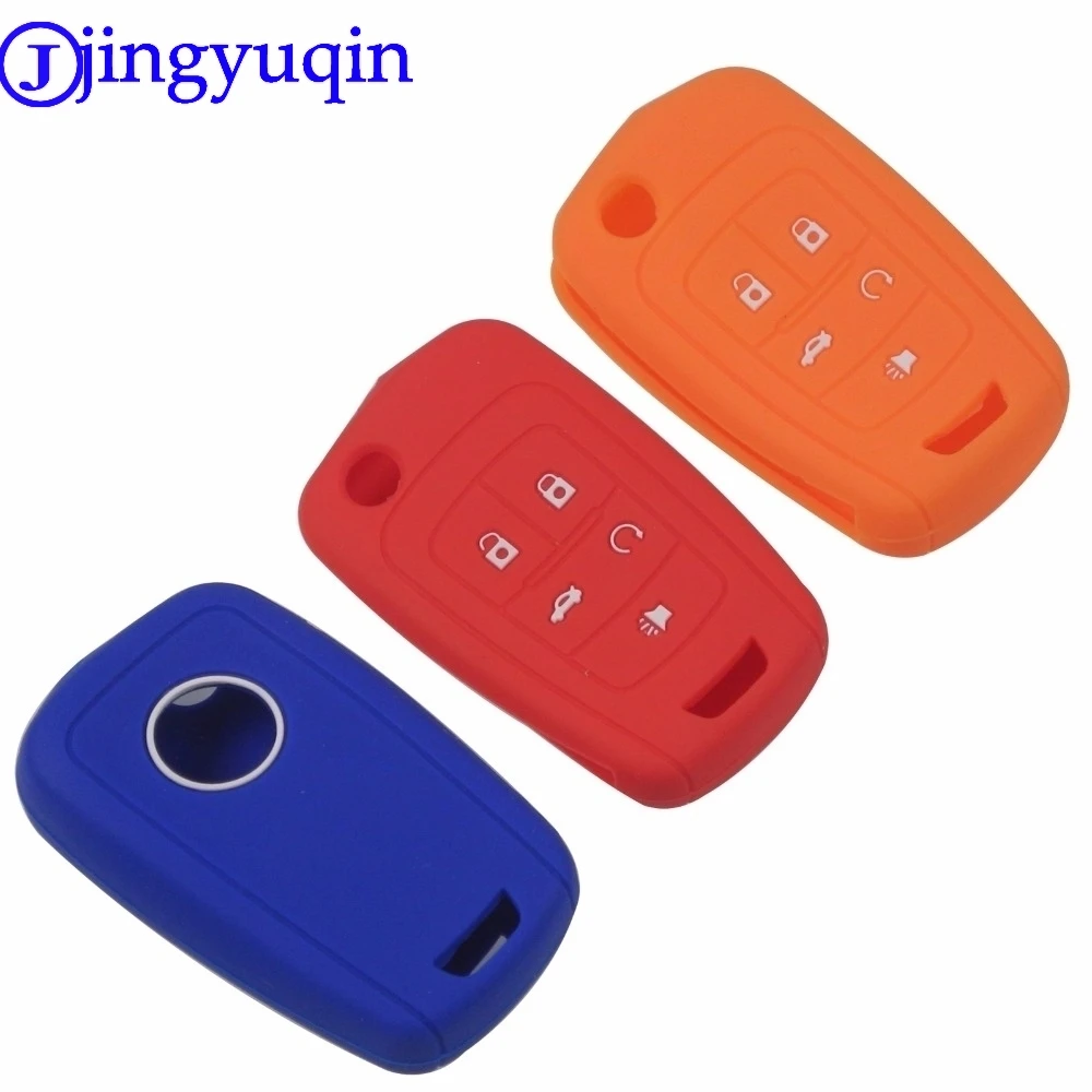 jingyuqin Remote 5 Buttons Silicone Key Fob Case Cover Protected For Chevrolet Equinox Camaro Aveo Impala Gmc Terrain