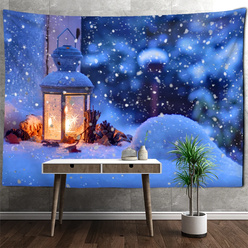 Christmas Snowy Night Series Tapestry Wall Mount Bohemian Witchcraft Dormitory Living Room Home Decor