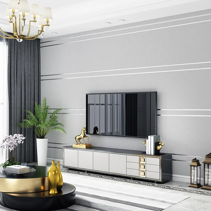 Modern Striped Wallpaper Living Room Tv Background Home Decor Tapete Stripe Wall Paper обои