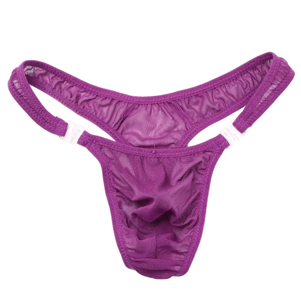 Tanga transparente Sexy para hombre, bragas transpirables con bolsa para bulto, Bikini, ropa interior, novedad de 2020