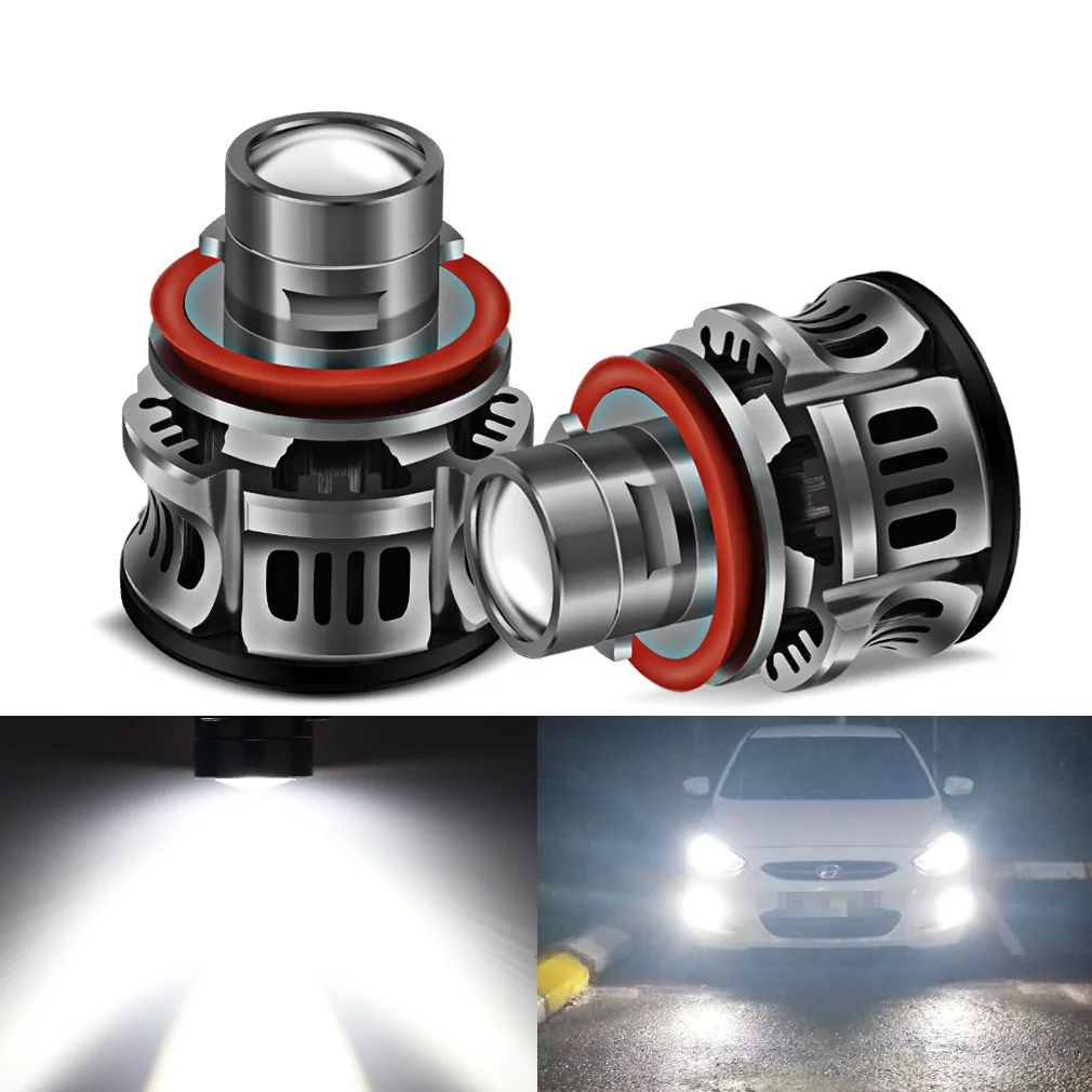 Automotive H7 9006 laser headlight bulb lens y6 h4 auto LED headlight projector fog light modification car healight H11 9005 HB4