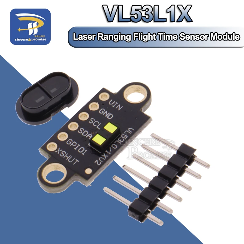 VL53L1X moduł czujnika czasu lotu laserowego 3V-5V odległość 400cm moduł rozszerzeń pomiarowych dla Arduino