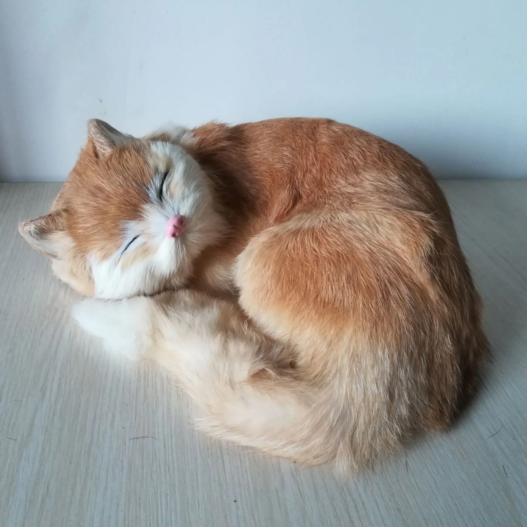 large 25x22x10cm yellow sleeping cat model polyethylene&furs handicraft Miniatures decoration gift a2319