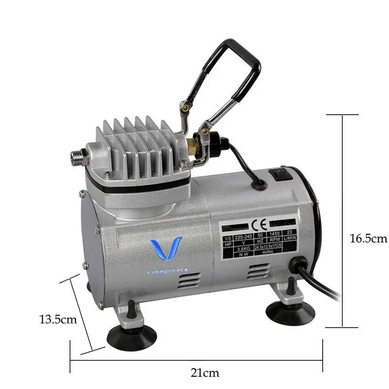 Air Compressor Power Tools  Convenient Airbrush Professional Gravity Feeding Double Action Piston AC-18 Series Air Compressor