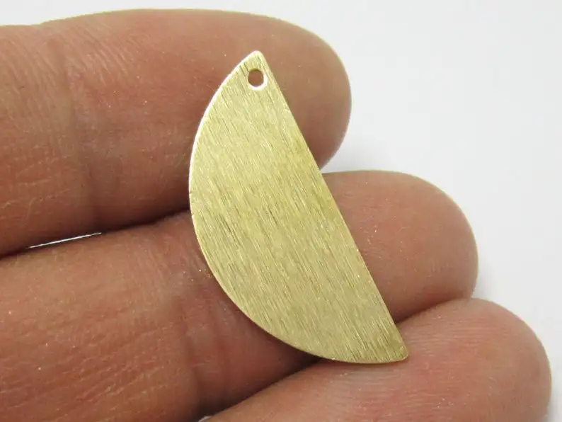 

30pcs Brass charms Textured Half round 27x11mm Semicircle Raw brass earrings pendant -R718