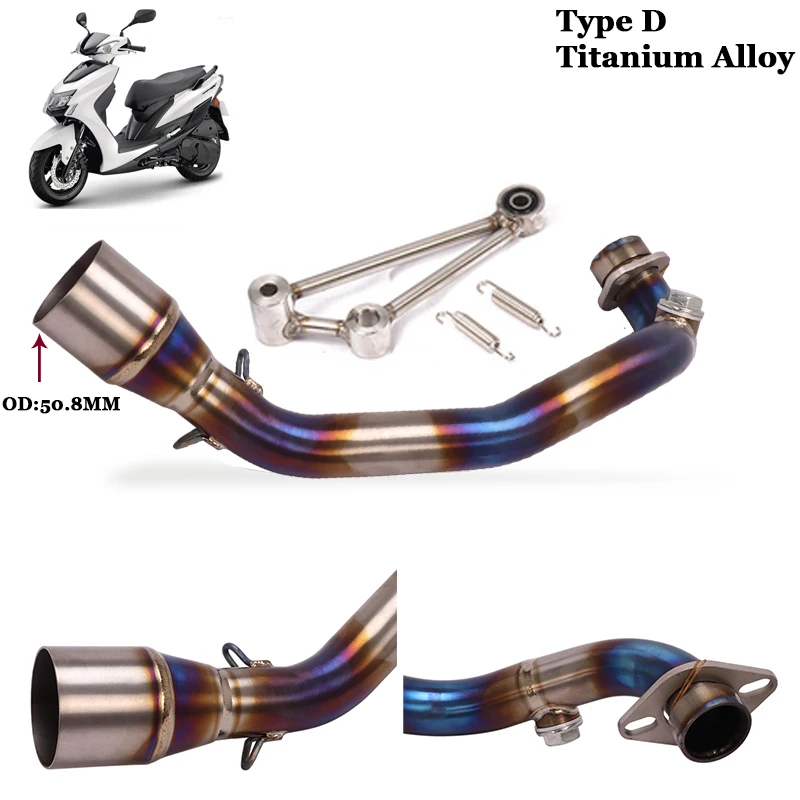 Motorcycle Exhaust Escape Titanium Alloy Link Tube Front Link Pipe For YAMAHA CYGNUS-X 125cc 2002-2019 Full Systems Modified