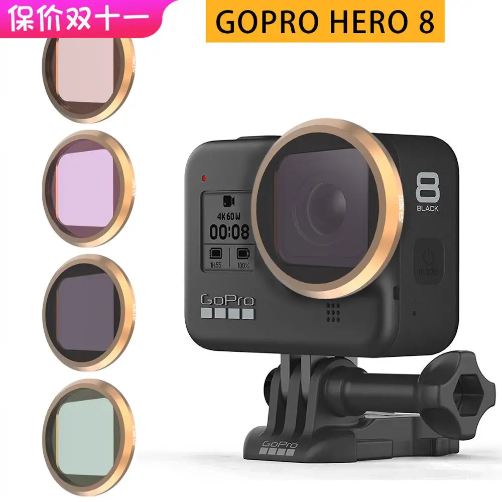 For Gopro 8 Waterproof Filter CPL/Lens Cover/Cap Filter Kits Star/Niget Diving UV ND 4/8/16 For GoPro Hero 8 Black Sport Camera