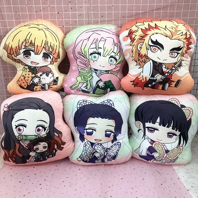 12-45ซม.Kawaii Anime Demon Slayer ของเล่นตุ๊กตามังงะอะนิเมะ Plushies หมอนอิง Kimetsu ไม่มี Yaiba Tanjirou Nezuko หมอน Xmas ของขวัญ