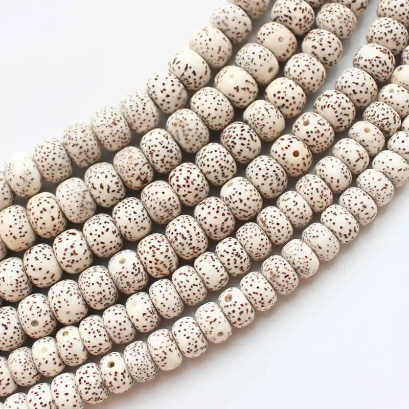 Natural Original White Star Moon Lotus Bodhi Strand 108+6 Barrel Beads 7mm 8mm 9mm 10mm BRO900