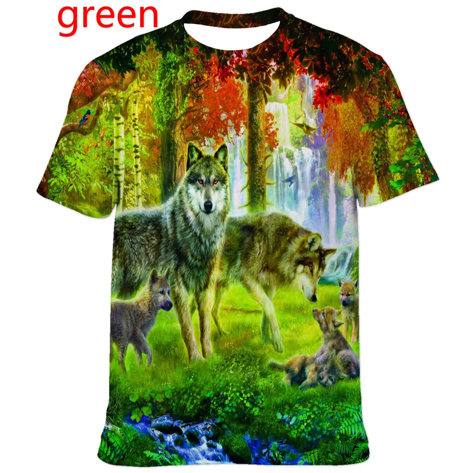 Fashion Short Sleeve 3D Wolf Printed T Shirts for Men/women Personality Cool Printing Tee Funny Animal T-shirt