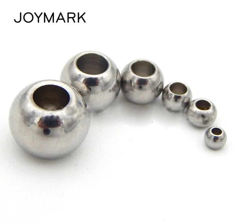 Round Stainless Steel Beads 3mm 4mm 5mm 6mm 8mm 10mm Position Spacer Beads For DIY Jewelry Making Accessories 500pcs/lot BXGA050