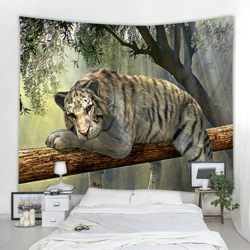 Forest Tiger Tapestry Decoration Hippie Wall Bohemian Wall Tapestry Mandala Wall Art Deco Tapestry