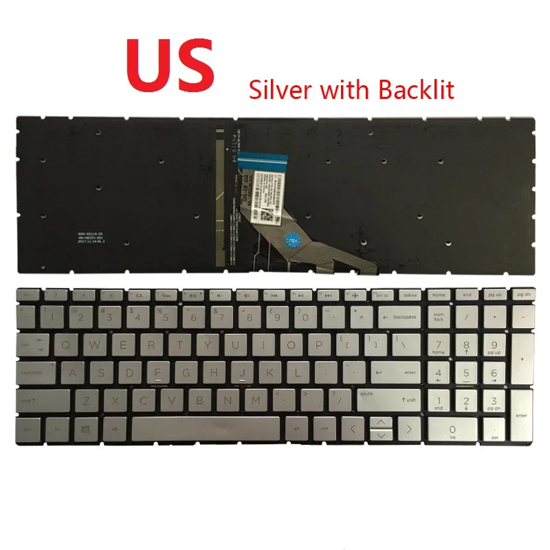 EUA/REINO UNIDO/SP Espanhol/LA Latino/Francês FR teclado Para HP 17-BY 17-CA 15S-DU 15-DY 15-DW 15-CS 250 G8 250 255 G7 TPN-C139 TPN-Q208