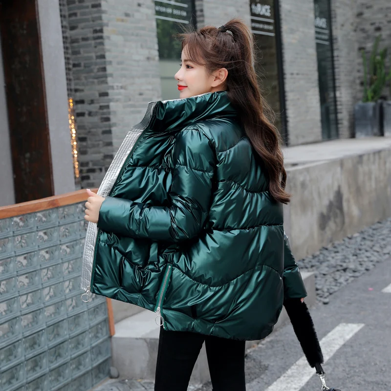 New Winter Jacket Women High Quality stand-callor Coat Fashion Jackets Hiking Climbing Sport Clothing Casual Parkas Silver