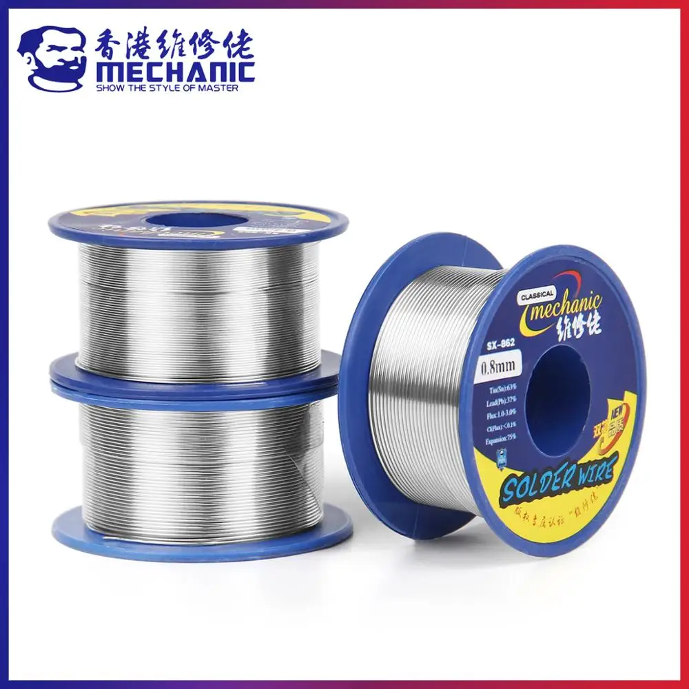 MECHANIC SX-862 60g Double Hole Rosin Core Solder Wire 183℃ Melting Point Solder Flux 1-3% No-residue High Purity Welding Cable