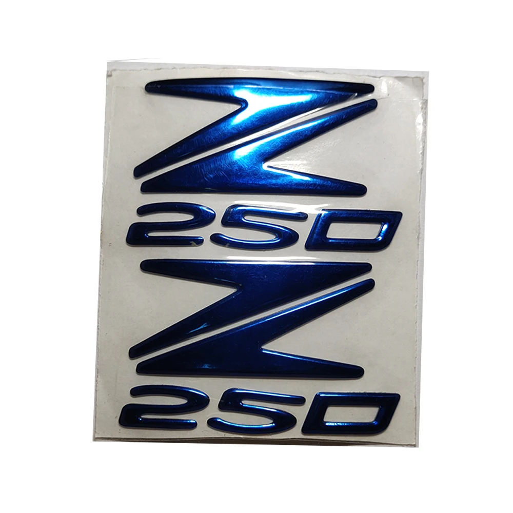 Motocicleta 3d emblema emblema decalque tanque roda z250 adesivo macio reflexivo decalque para kawasaki z250 z 250