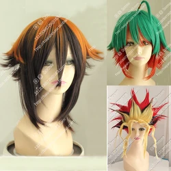 Yu-Gi-Oh! Duel Links Arc-V Jaden Yuki Yuki Judai Mutou Yuugi Aibo Cosplay Wig Sakaki Yuuya Heat Resistant Hair Wigs + a wig cap