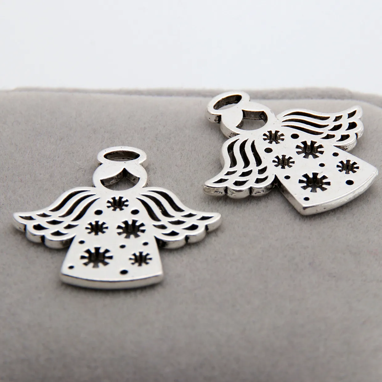 10pcs Silver Color Angel With Wings Charms Love And Peace Pendant Jewelry Making DIY Handmade Craft Accessories Supplies A3445