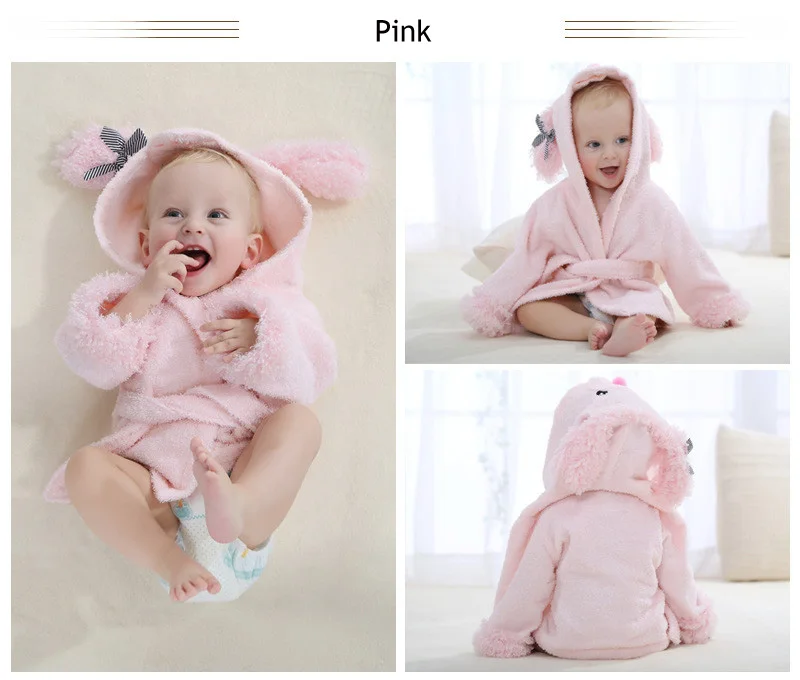 Baumwolle Baby Robe Bad Handtuch Cartoon Hoodies Infant Mädchen Jungen Nachtwäsche Bad Decke Kinder Weichen Bademantel Pyjamas Kinder Kleidung – Detail 6