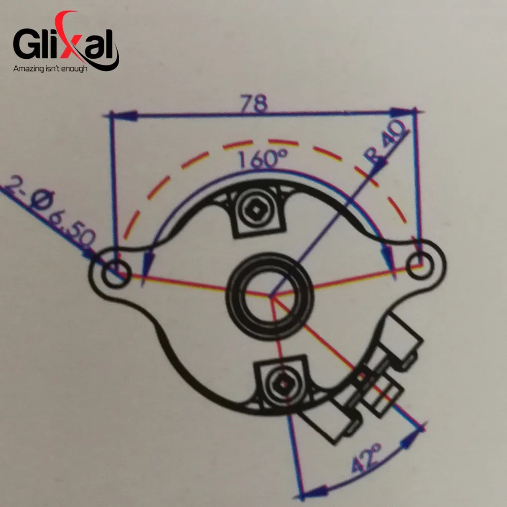 Glixal GY6 125cc 150cc Electric Starter Motor with Wire for 4-stroke 152QMI 157QMJ Scooter Moped ATV Go-kart Engines