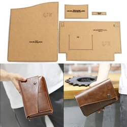 1Set DIY Kraft Paper Template Leisure Men's Clutch Business Storage Bag Leather Craft Pattern DIY Stencil Sewing Pattern 20*13cm