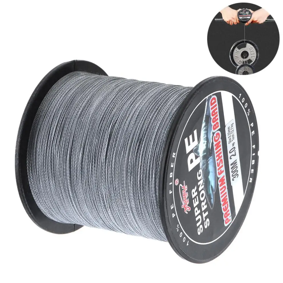 

300M Fishing Line 330Yards Gray PE Braided Fishing Line 4 Strands 18 28 40 50 70 80 90LB Multifilament Fishing Line