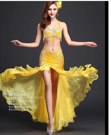 1pcs/lot Belly Dance Skirt Indian Bellydance Performance Wearing Clothing free size candy color Split long skirt