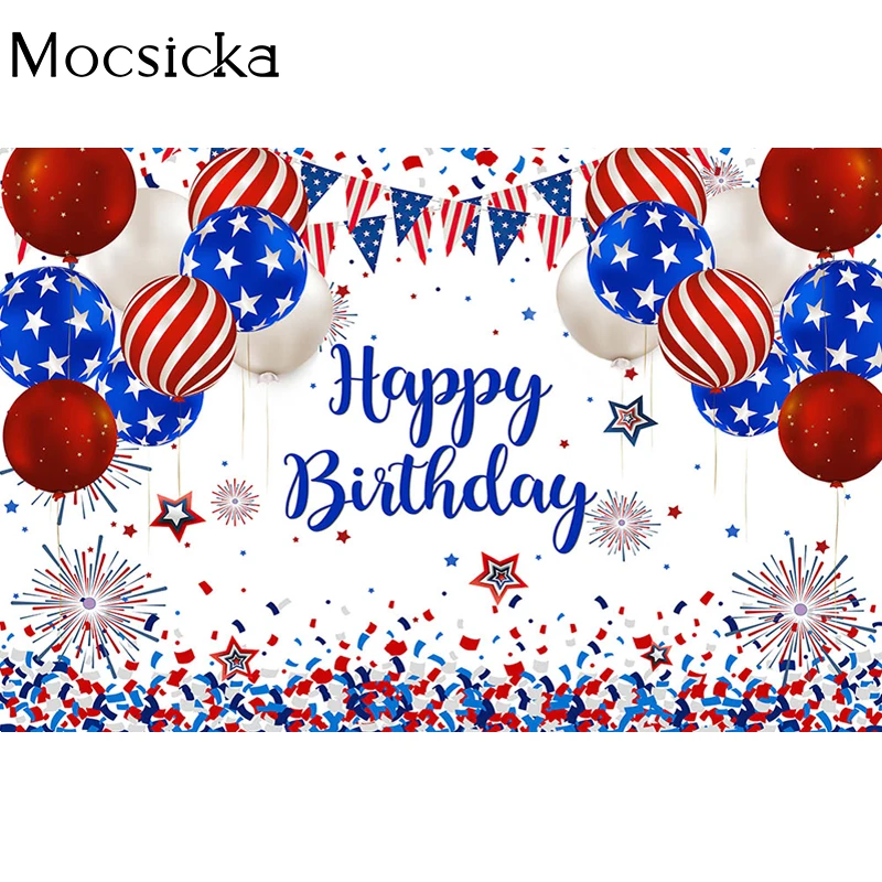 Mocsicka-Arrière-Plan de ixd'Anniversaire, Ballon, enquêter d'Artifice, Décoration Style, Baby Shower, Studio de Photographie