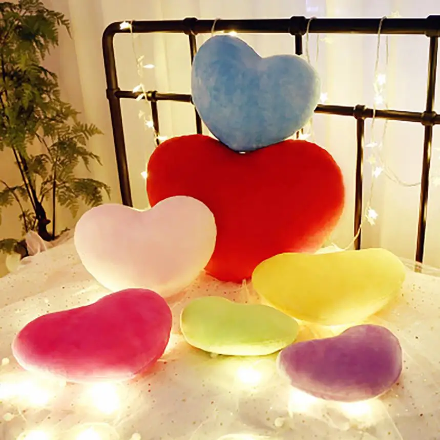 Throw Pillow Heart-Shaped Pillow Back Cushion Plush Doll Stuffed Toys for Kids Girlfriend Wife