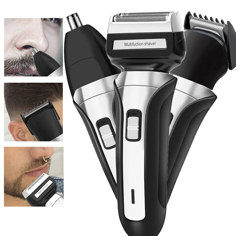 

Professional Electric Shaver Beard Trimmer for Men Razor Nose Waterproof Hair Trimmer Hair Cutting Kit 3 in 1 USB Rechargeable