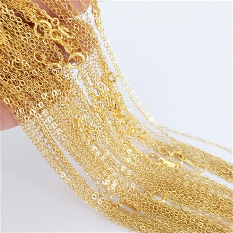 Real 14K Gold Filled Flat Cable Chain Necklace 1.3MM Chain Necklace Gold jewelry Minimalist Gold Filled Women Jewelry