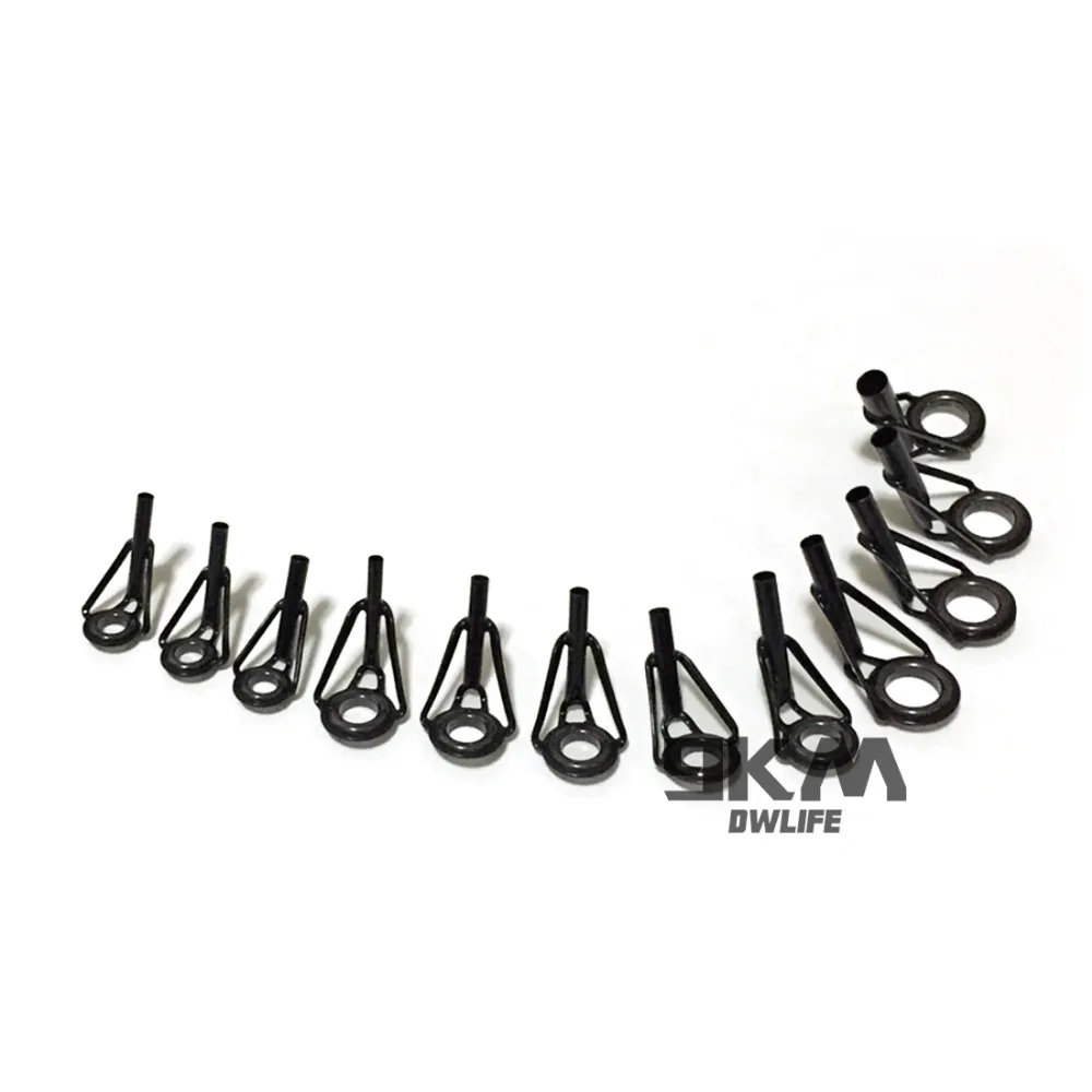 5 Stücke Angelrute Spitze Führungen Reparatur Kit Edelstahl Rahmen Keramik Ringe Schwarz Stange Gebäude Guide Auge Gebäude Reparatur 6 # ~16 # – Detail 8