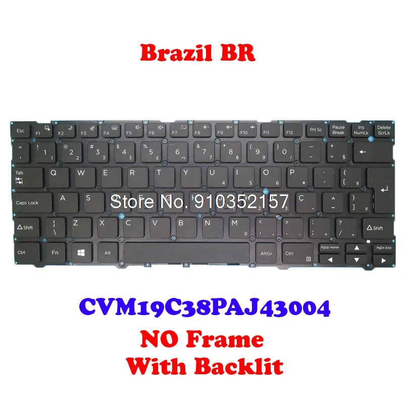 Laptop BR Backlit Keyboard For CLEVO CVM19C38PAJ43004 6-80-L1400-33C-1P CVM19C38PAJ430 6-80-L1400-33C-1 CVM19C38PAJ43063 Brazil